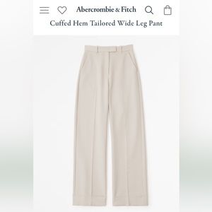 Tailored wile leg pant, beige. From A&F. NWT.